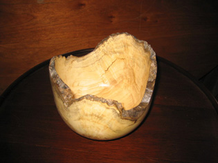 Spalted Maple rough edge bowl